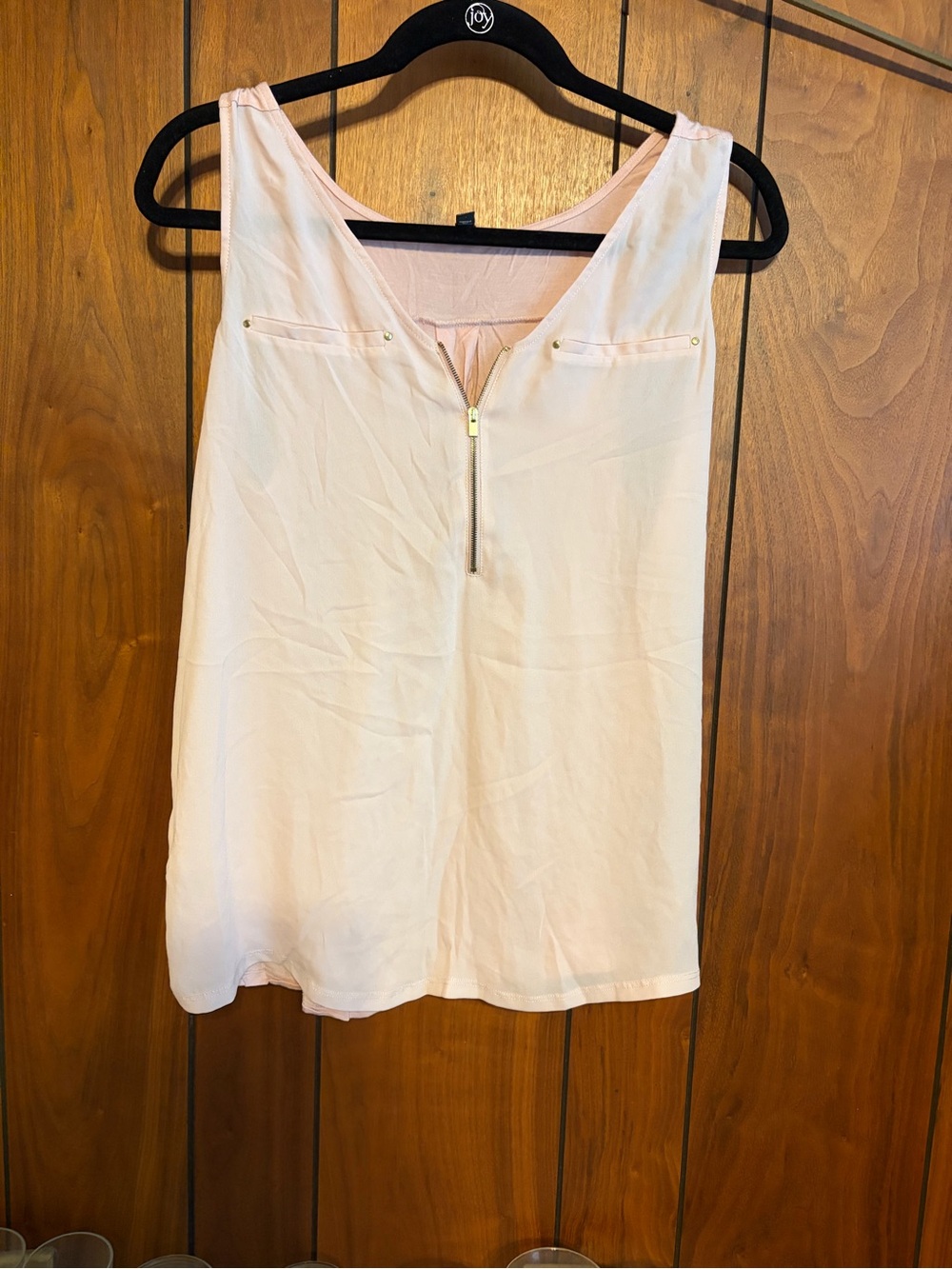 Express Light Pink Sleeveless Zip-Front Chemise